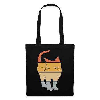 retro cat vintage tomcat cat lover icon icon - Tote Bag - black - Front