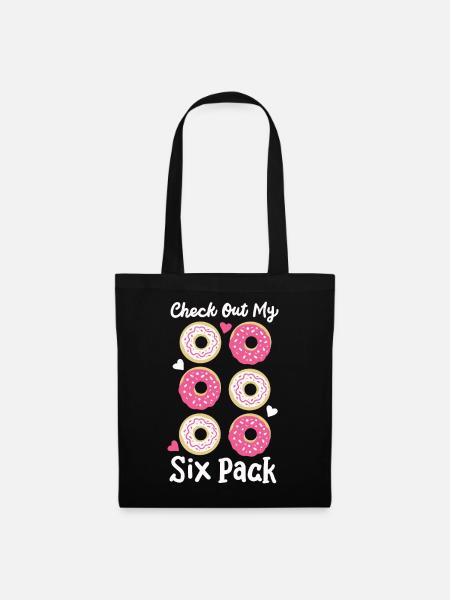 Donut Sixpack Fitness - Stoffbeutel - Schwarz