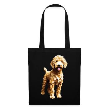 Goldendoodle Golden Doodle Hund Geometrisch - Stoffbeutel - Schwarz - Vorne