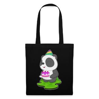 Gâteau d’anniversaire panda - Sac en tissu - noir - Devant