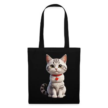 Chat de dessin animé / chat de dessin animé - Sac en tissu - noir - Devant
