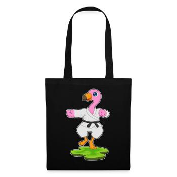 Flamingo Karate Kampfsport  - Stoffbeutel - Schwarz - Vorne