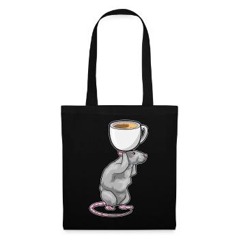 Tasse à café souris - Sac en tissu - noir - Devant