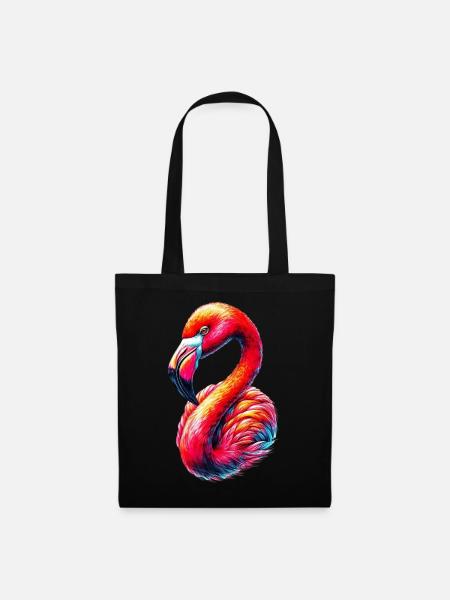 Flamingo - Stoffbeutel - Schwarz