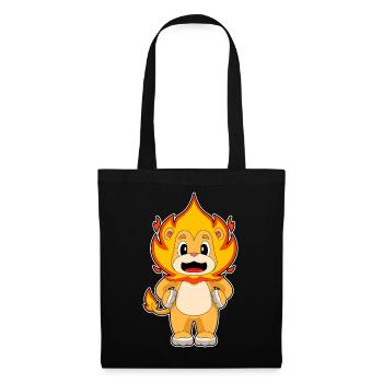 Drôle de lion - Sac en tissu - noir - Devant