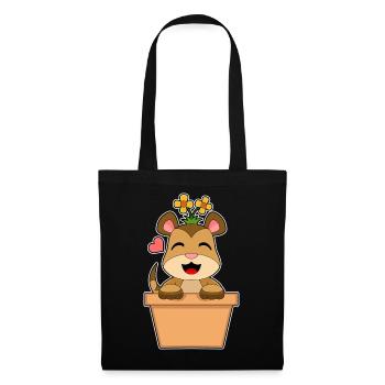 Fleur de suricate - Sac en tissu - noir - Devant