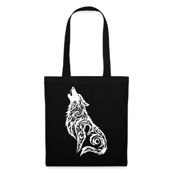 Nordic Wolf Tribal Wolf Head Tattoo - Tote Bag - black - Front