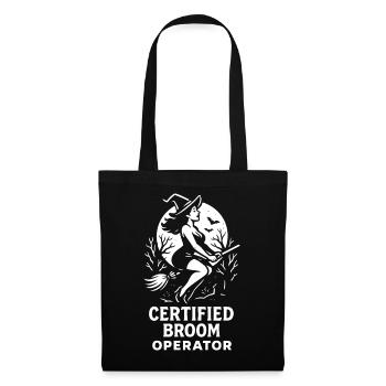 Opérateur de balai certifié Sorcière drôle d’Halloween - Sac en tissu - noir - Devant