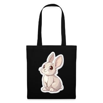 Hase - Stoffbeutel - Schwarz - Vorne