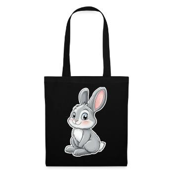 Hase - Stoffbeutel - Schwarz - Vorne
