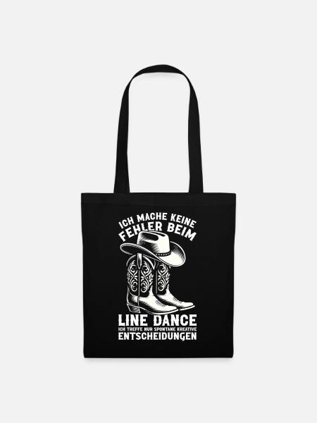Line Dancing Cowboy Line Dancer Line Dance - Stoffbeutel - Schwarz
