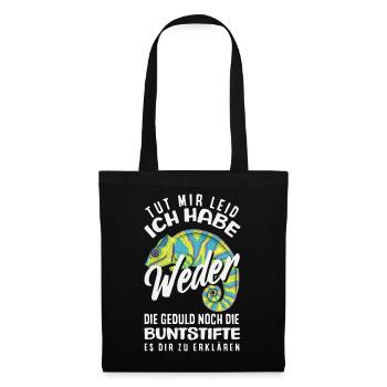 Ni patience, ni crayons de couleur – sarcasme - Sac en tissu - noir - Devant
