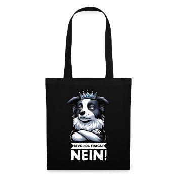 Avant que vous ne demandiez : Border Collie, Chien de Troupeau, Chien Collie - Sac en tissu - noir - Devant