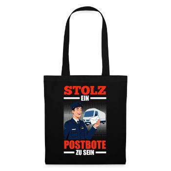 Briefträger STOLZ EIN POSTBOTE ZU SEIN Lustig - Stoffbeutel - Schwarz - Vorne