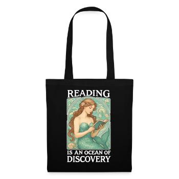 Reading Mermaid in the Ocean of Books - Tote Bag - black - Front