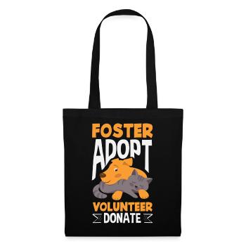 Foster Adopt Volunteer Animal Rescue Cat - Tote Bag - black - Front