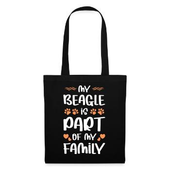 Mein Beagle – Teil der Familie - Stoffbeutel - Schwarz - Vorne