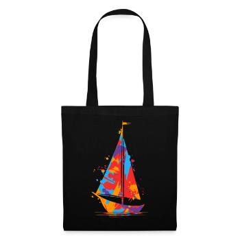 Sailing Colorful Sailboat Kids Men Sailors - Tote Bag - black - Front