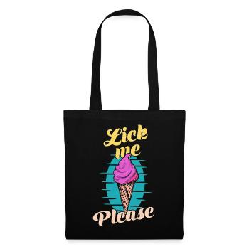 Lick Me Please Eis Cream Funny Retro Art - Tote Bag - black - Front