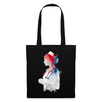 Infirmière Aquarelle Stéthoscope Infirmière - Sac en tissu - noir - Devant
