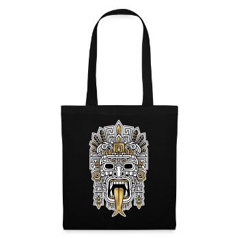 Mayan Inca Mask Gold and White Tribal Totem - Tote Bag - black - Front