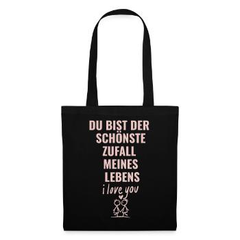 Du bist der schönste Zufall meines Lebens - Stoffbeutel - Schwarz - Vorne