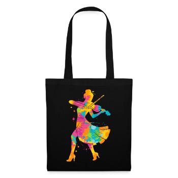 Violin Colorful Violinist Kids Ladies Girls Violin - Tote Bag - black - Front