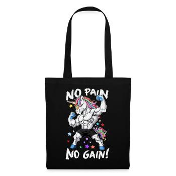 Powerful Unicorn No Pain No Gain Fitness - Tote Bag - black - Front