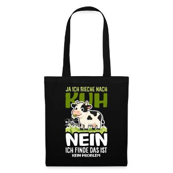 Ja Ich Rieche Nach Kuh Bauer Landwirt Spruch - Stoffbeutel - Schwarz - Vorne