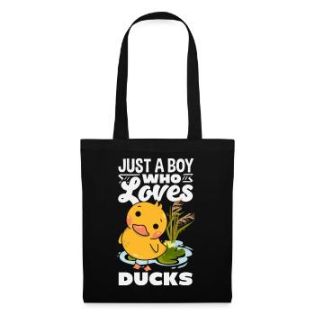 Motifs drôles de canards Citons amoureux de canards - Sac en tissu - noir - Devant