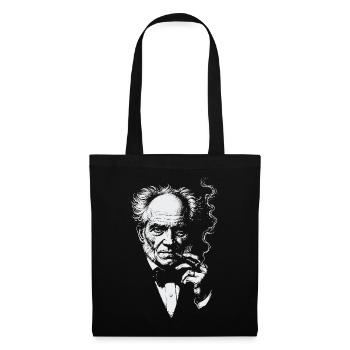 Arthur Schopenhauer raucht Zigarre - Stoffbeutel - Schwarz - Vorne
