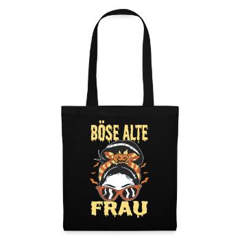 Böse Alte Frau Halloween Hexen Kostüm Damen - Stoffbeutel - Schwarz - Vorne