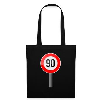90 années Bouclier - Sac en tissu - noir - Devant