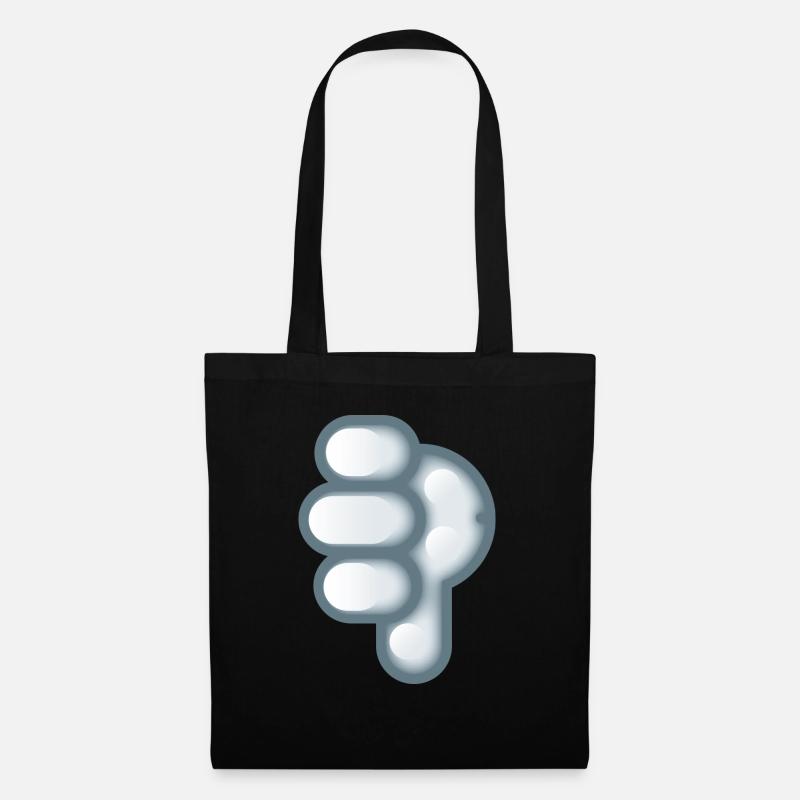 Smiley Hand Signal Down - Stoffbeutel - Schwarz