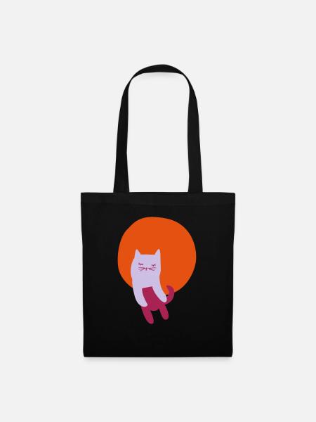 süsse Katze Punkt - Stoffbeutel - Schwarz