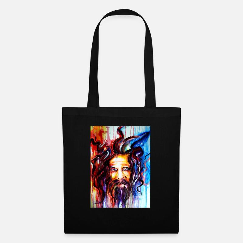 Man face dreads - Tote Bag - black