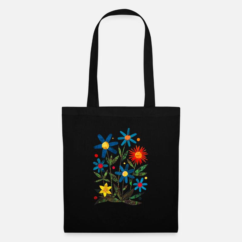 Fleurs - Sac en tissu - noir