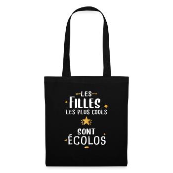 Fille cadeau drôle humour femme écolo écologie - Sac en tissu - noir - Devant