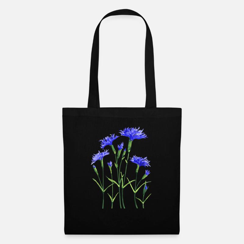 Blumen - Stoffbeutel - Schwarz