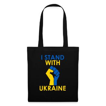 I Stand With Ukraine - Stoffbeutel - Schwarz - Vorne