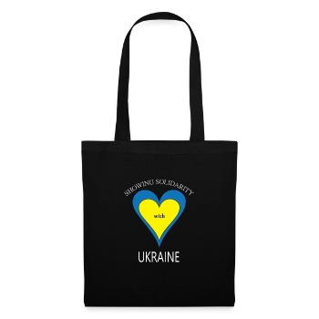 Showing solidarity with Ukraine flag blue yellow - Tote Bag - black - Front