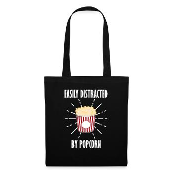 Popcorn Lustiges Sprichwort Filme anschauen Corn - Stoffbeutel - Schwarz - Vorne