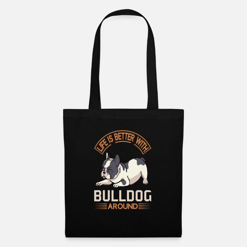 Live is Better with a bulldog / Design - Stoffbeutel - Schwarz