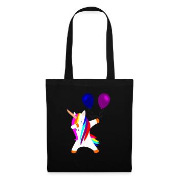 tamponner des licornes licorne avec des ballons - Sac en tissu - noir - Devant