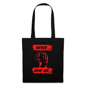 Never Give Up Motivation Fitness Motif - Tote Bag - black - Front