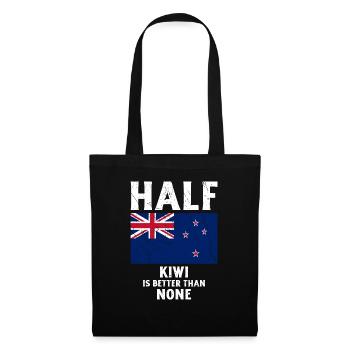 Half Kiwi ist besser als keine Nationalflagge Neus - Stoffbeutel - Schwarz - Vorne