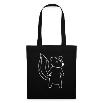 Skunk Drawing Waldtier Süße Nagetier-Silhouette - Stoffbeutel - Schwarz - Vorne