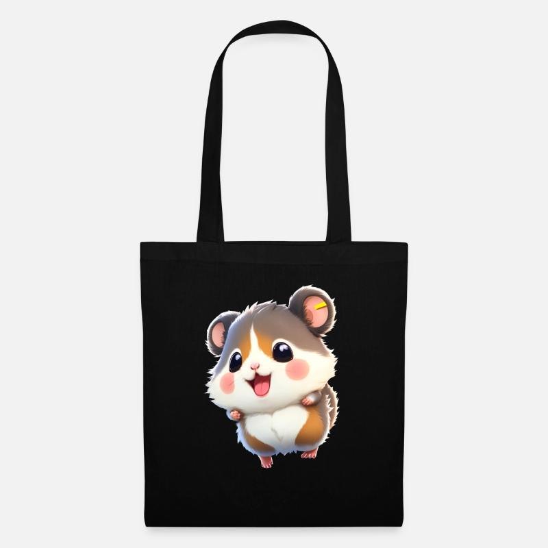 Süßer Hamster - Stoffbeutel - Schwarz