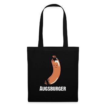 Augsburger, Knackwurst, Bockwurst, Brühwurst - Stoffbeutel - Schwarz - Vorne