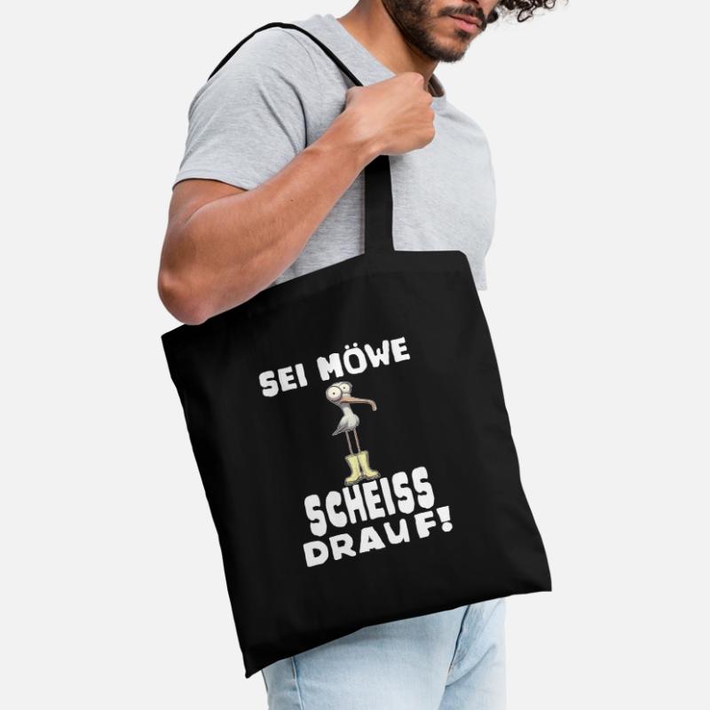 Sei Möwe, Scheiss drauf! Spruch oder Geschenkidee Stoffbeutel